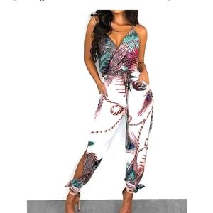 Tropical print jumpsuit